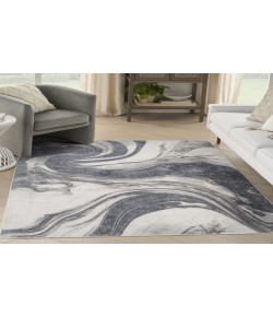 Nourison Astra Machine Washable Ivory Grey ASW15 4 ft. X 6 ft. Rectangle Rug