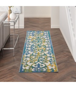 Nourison Aloha - Alh21 Ivory Blue Area Rug 2 ft. X 6 ft. Rectangle