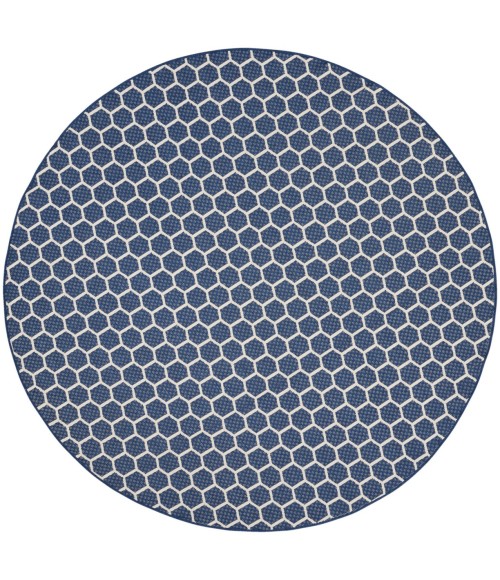 Nourison Twist Reversible Navy TWS01 8 ft. X Round Rug