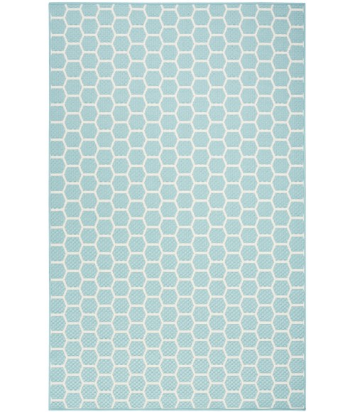 Nourison Reversible Indoor Outdoor Aqua RVB01 5 ft. X 7 ft. Rect. Rug