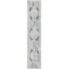 Nourison Astra Washables - Asw11 Blue Ivory Area Rug 2 ft. 2 in. X 12 ft. Runner
