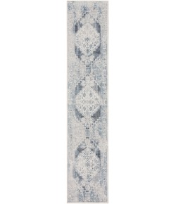 Nourison Astra Washables - Asw11 Blue Ivory Area Rug 2 ft. 2 in. X 12 ft. Runner