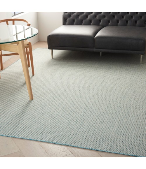Nourison Courtyard Area Rug COU01-Ivory Aqua