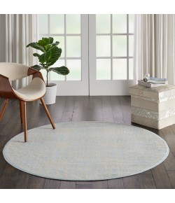 Nourison Jubilant - Jub06 Ivory Light Blue Area Rug 5 ft. 3 X Round