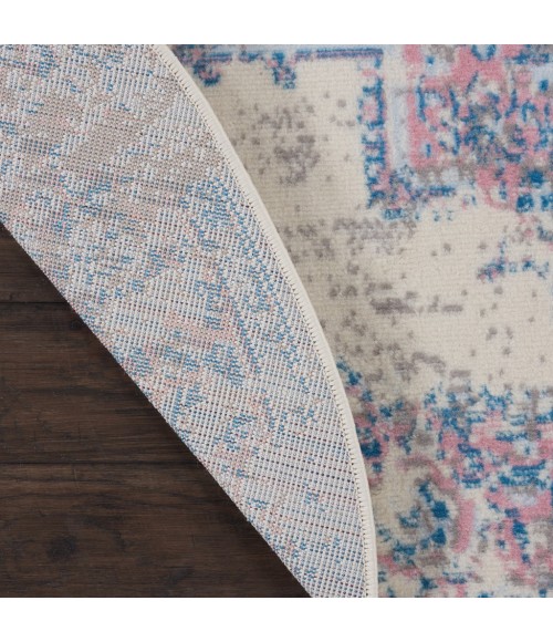 Nourison Grafix Round Area Rug GRF14-Ivory/Pink
