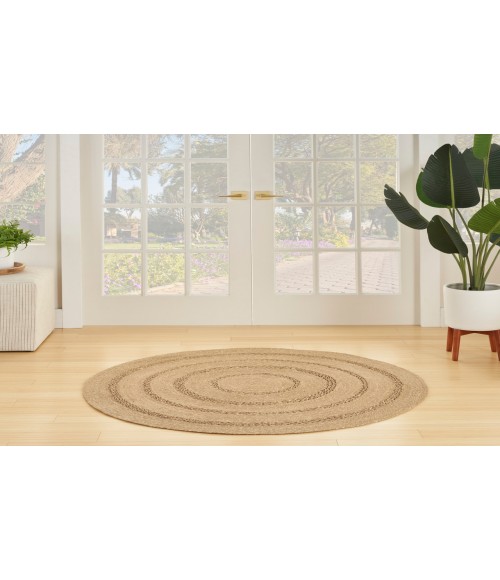 Nourison Natural Seagrass Natural Rug NSG01 3 ft. Round - Rugs Town Nourison Natural Seagrass Natural NSG01 3 ft. Round Rug