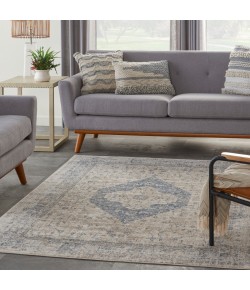 kathy ireland Home Ki25 Malta - Mai11 Ivory Blue Area Rug 5 ft. 3 X 7 ft. 7 Rectangle