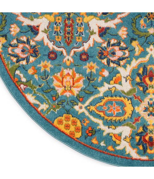 Nourison Allur Area Rug ALR03 Turquoise Ivory