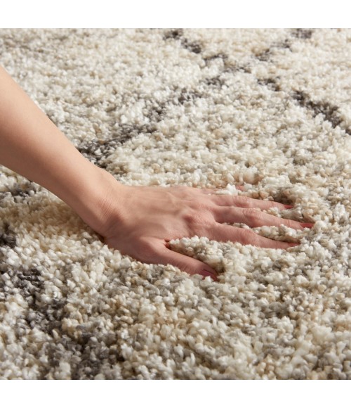 Nourison Oslo Shag Ivory/Grey OSL01 8 ft. X 11 ft. Rect. Rug