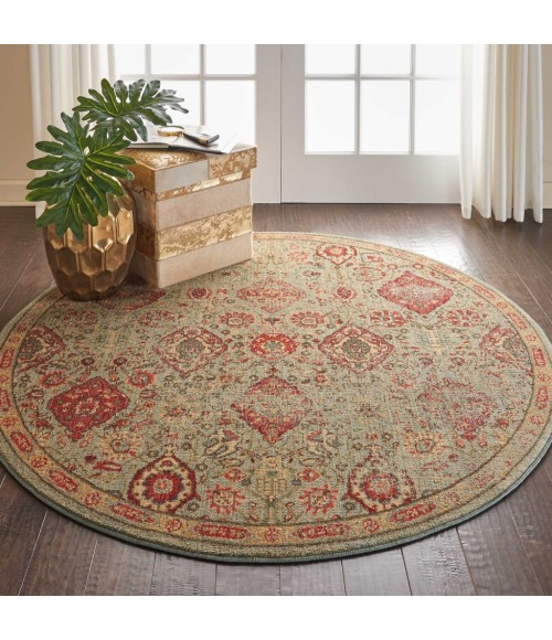 Nourison Somerset Round Area Rug ST90-Light Green