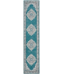 Nourison Home Passion PSN03 Turquoise Grey 2 ft. 2 in. X 10 ft. Area Rug