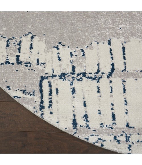 Nourison Twilight Round Area Rug TWI10 Ivory/Navy 8' Round