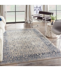 Nourison Ki25 Malta - Mai04 Ivory Blue Area Rug 5 ft. 3 X 7 ft. 7 Rectangle