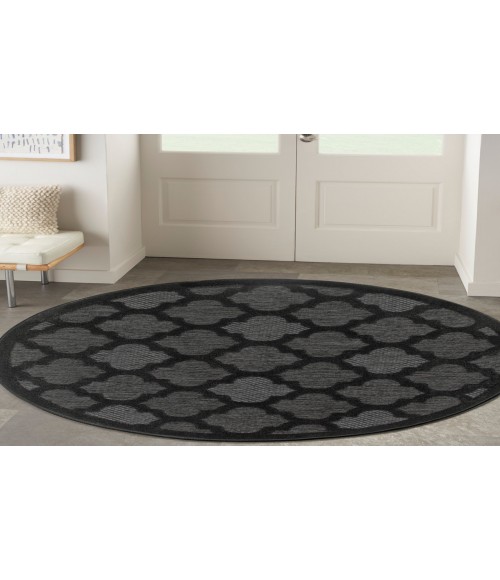 Nourison Easy Care Charcoal Black Rug NES01 5 ft. Round - Rugs Town Nourison Easy Care Charcoal Black NES01 5 ft. Round Rug
