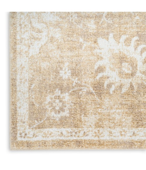 Nourison Astra Machine Washable Ivory Gold ASW19 6 ft. 7 in. X 9 ft. Rect. Rug