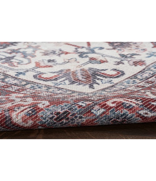 Nicole Curtis Machine Washable Series 1 Brick Ivory SR104 4 ft. X 6 ft. Rectangle Rug