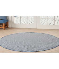 Nourison Courtyard Ivory Blue COU01 5 ft. Round Rug