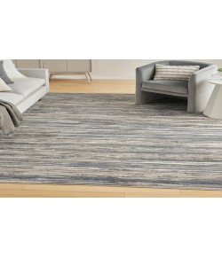 Nourison Serenity Home Ivory Grey Blue SRH03 5 ft. 3 in. X 7 ft. 3 in. Rectangle Rug