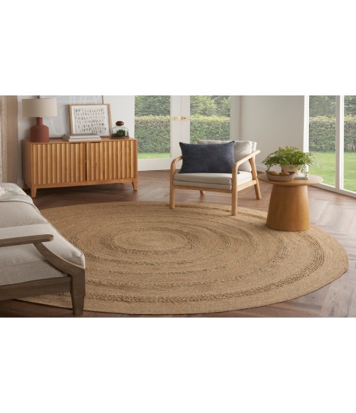 Nourison Natural Seagrass Natural NSG01 8 ft. Round Rug