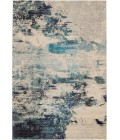 Nourison Celestial Area Rug CES02-Ivory/Teal Blue