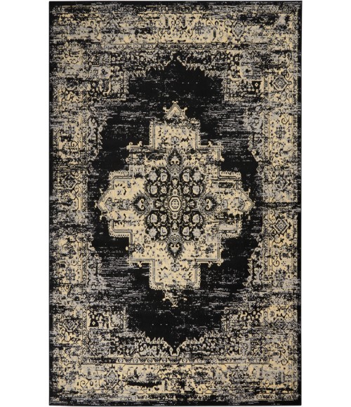 Nourison Grafix Black Rug GRF14 9 ft. X 12 ft. Rectangle - Rugs Town Nourison Grafix Black GRF14 9 ft. X 12 ft. Rectangle Rug