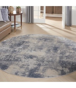Nourison Rustic Textures - Rus02 Blue Ivory Area Rug 5 ft. 3 in. Round