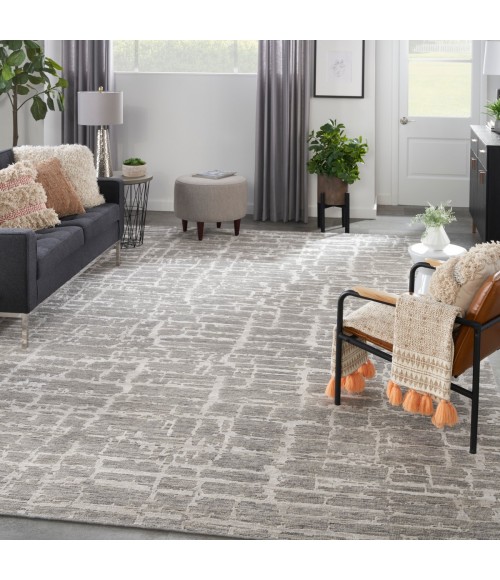Nourison Luna Grey Silver LUN02 9 ft. X 12 ft. Rect. Rug