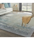 Nourison Prismatic Area Rug PRS19 Seafoam/Silver 8'6" x 11'6"