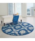 Nourison Tranquil Round Area Rug TRA09-Navy/Light Blue