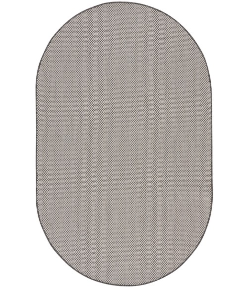 Nourison Courtyard Ivory/Charcoal COU01 5 ft. X 8 ft. Oval Rug