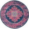Nourison Passion - Psn03 Blue Area Rug 5 ft. 3 X Round