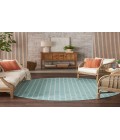 Nourison Reversible Indoor Outdoor Aqua RVB01 8 ft. Round Rug