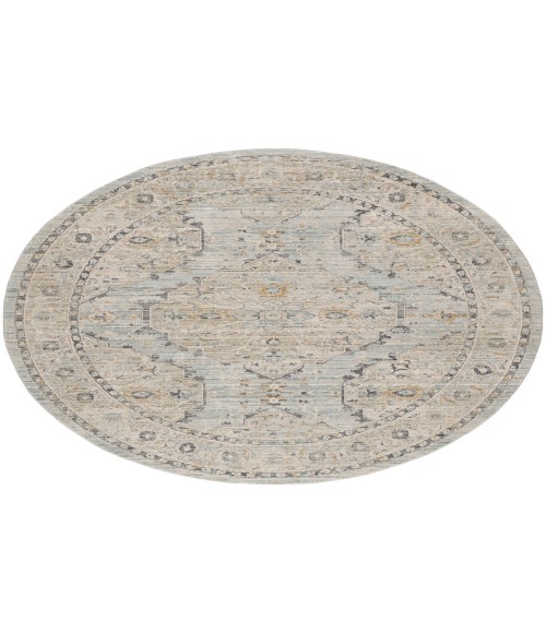 Nourison Nyle Light Blue Rug NYE07 7’10” Round - Rugs Town Nourison Nyle Light Blue NYE07 7’10” Round Rug