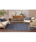 Nourison Reversible Indoor Outdoor Navy RVB01 8 ft. Round Rug