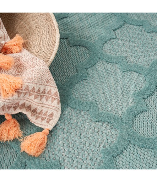 Nourison Easy Care Area Rug NES01 Aqua/Teal