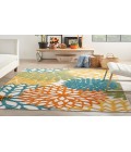 Nourison Aloha Turquoise Multicolor ALH05 3 ft. 6 in. X 5 ft. 6 in. Rectangle Rug