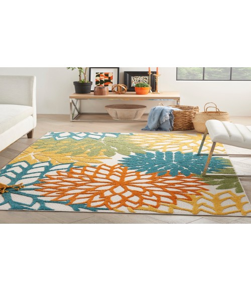 Nourison Aloha Turquoise Multicolor ALH05 3 ft. 6 in. X 5 ft. 6 in. Rectangle Rug