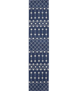 Nourison Home Grafix GRF37 Navy 2 ft. 3 in. X 12 ft. Area Rug