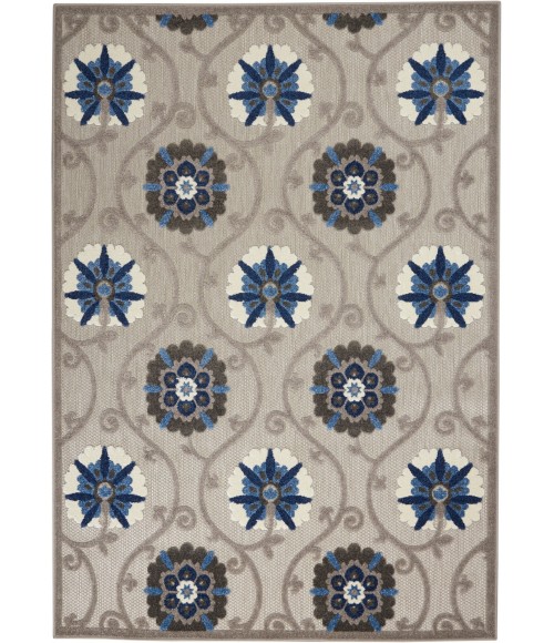 Nourison Aloha Area Rug ALH19 Grey/Blue 5'3" x 7'5"