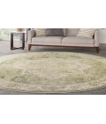 Nourison Astra Machine Washable Ivory Green ASW12 5 ft. 3 in. Round Rug