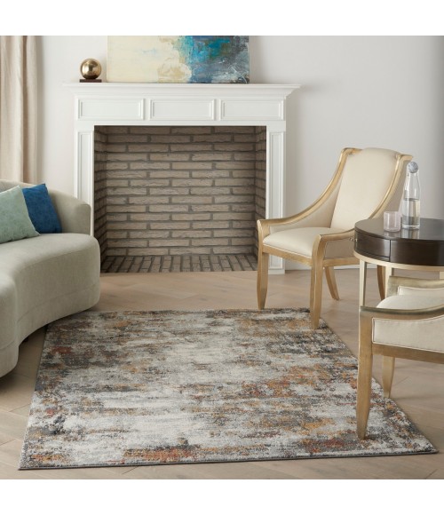 Nourison Tangra Grey/Multi TNR03 5 ft. X 7 ft. Rect. Rug