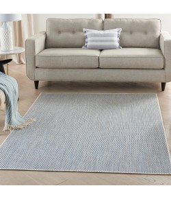 Nourison Courtyard - Cou01 Ivory Blue Area Rug 6 ft. X 9 ft. Rectangle