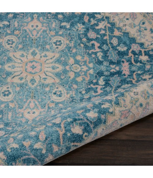Nourison TRANQUIL Area Rug Nourison Tranquil Round Area Rug TRA07-Ivory/Turquoise