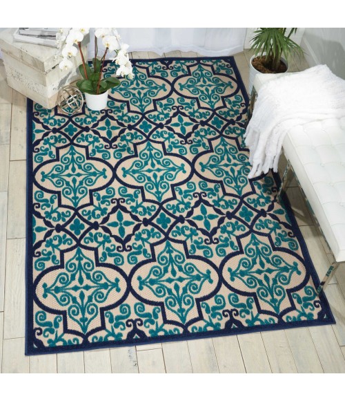 Nourison Aloha Area Rug ALH14 Navy 5'3" x 7'5"