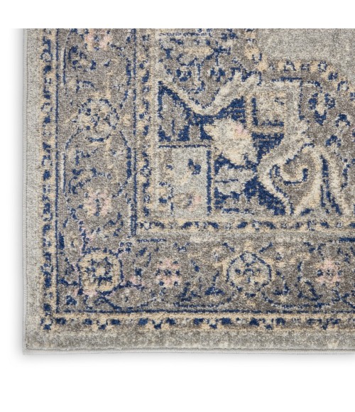 Nourison Tranquil Area Rug TRA14 Grey/Navy 2'3" x 7'3"