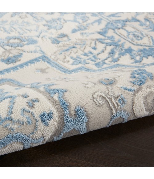 Elation Area Rug Nourison Elation Area Rug ETN10 Ivory Blue 7'10" x 9'10"