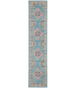 Nourison Passion - Psn03 Light Blue Area Rug 2 ft. 2 X 10 ft. Rectangle