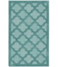 Nourison Easy Care Aqua/Teal NES01 2 ft. X 4 ft. Rectangle Rug