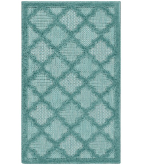 Nourison Easy Care Aqua/Teal NES01 2 ft. X 4 ft. Rectangle Rug