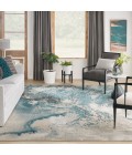 Nourison Maxell Area Rug MAE08 Ivory/Teal 9' x 12'
